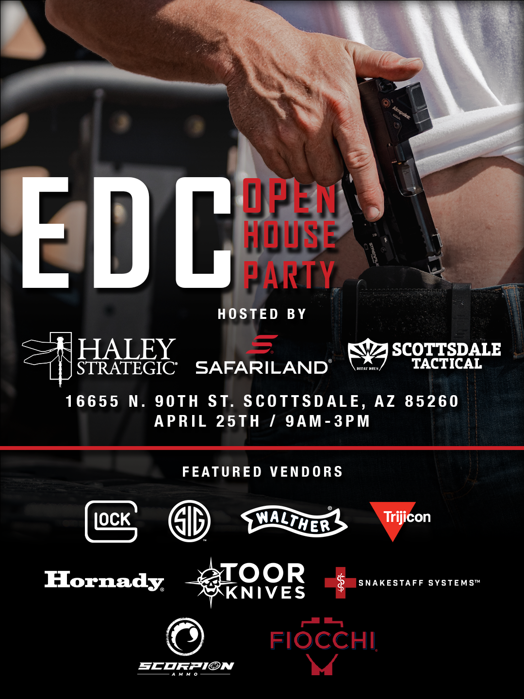 Read more about the article EDC OPEN HOUSE PARTY- Safariland with Haley Strategic, Scottsdale Tactical, Glock, SIG & More!