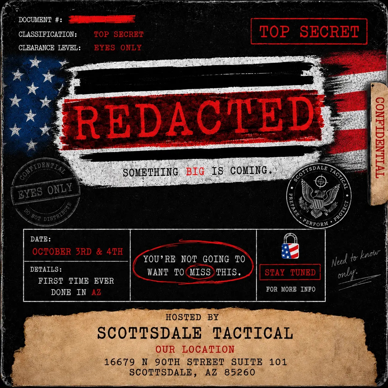 Read more about the article Secret Event Scottsdale Tactical – October 3 & 4 – More Details TBA